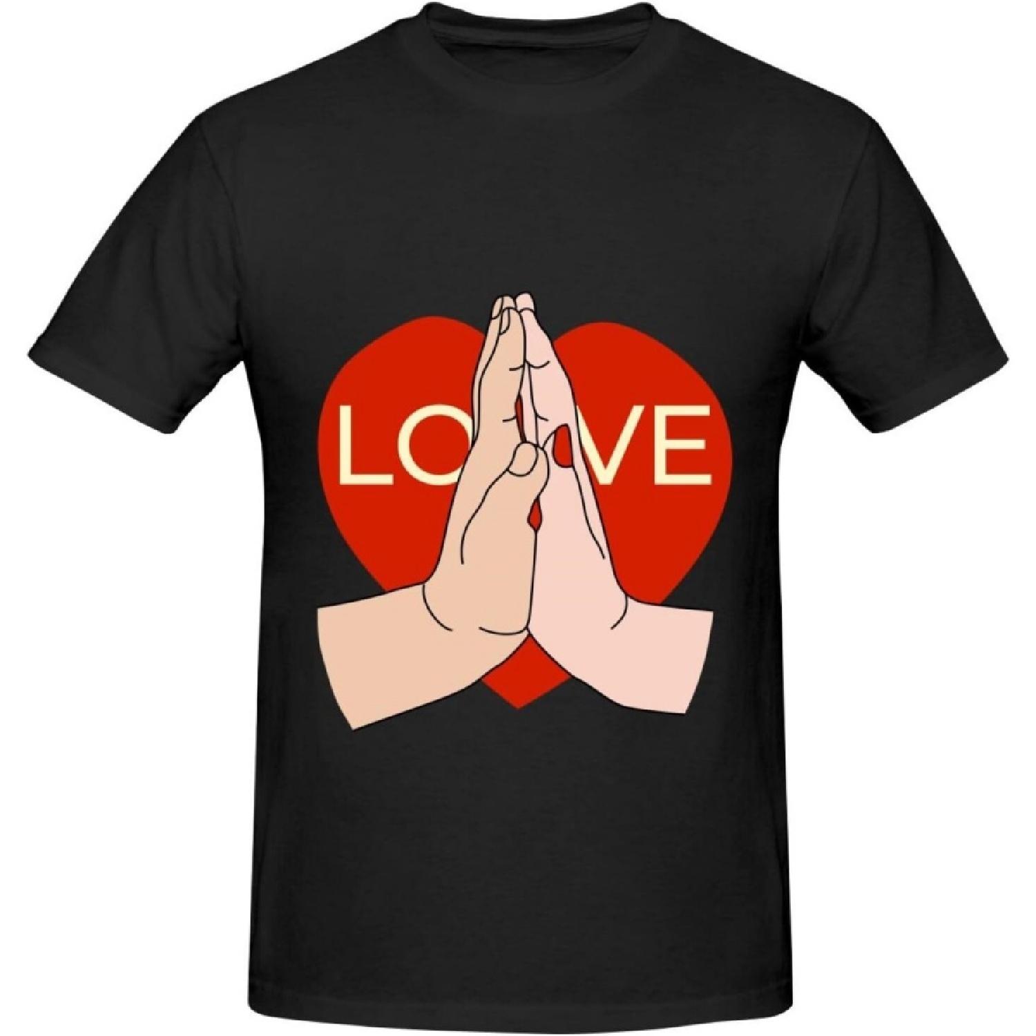 Women and Men Holding Hands T-Shirt Cotton Short Sleeve for Men Women T-Shirt S