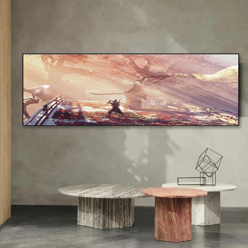 

Классический постер игры души Sekiro, холст, картины, настенные художественные фотографии, постеры и принты для гостиной, игровая комната для мальчика, украшение для дома без рамки 20*40cm