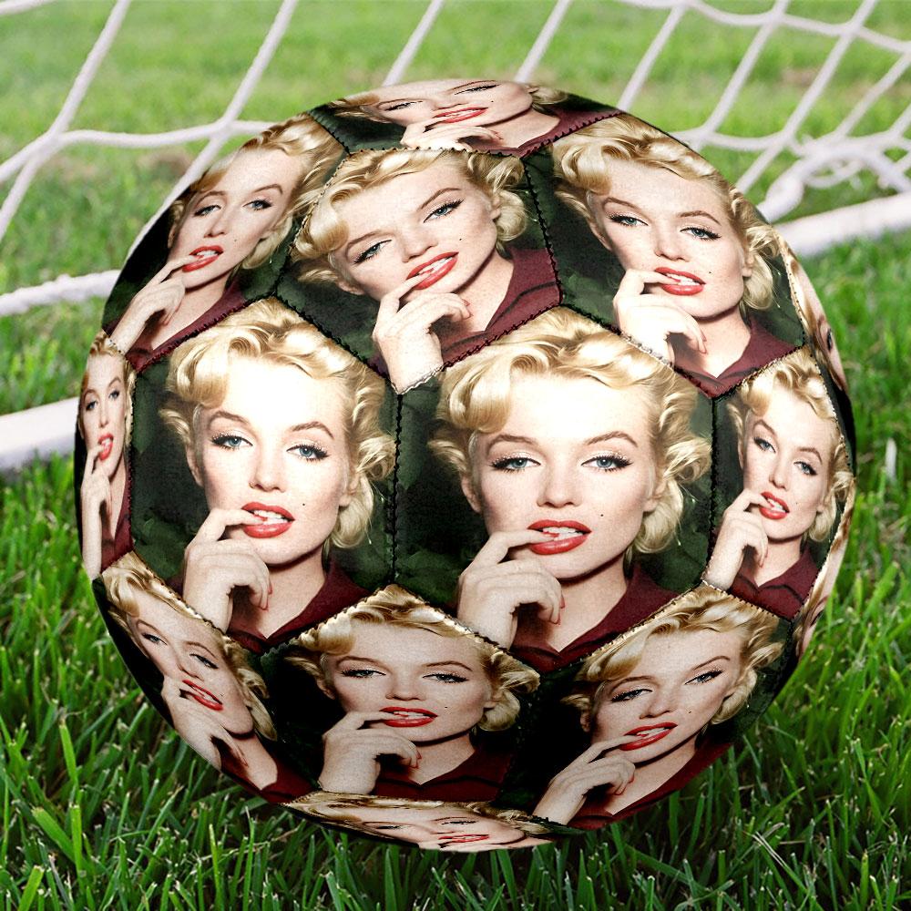 Marilyn Monroe Print Size 5 Soccer Ball, Standard Match Football for Sports Game and Team Practice, Ideal Gift for Soccer Fans