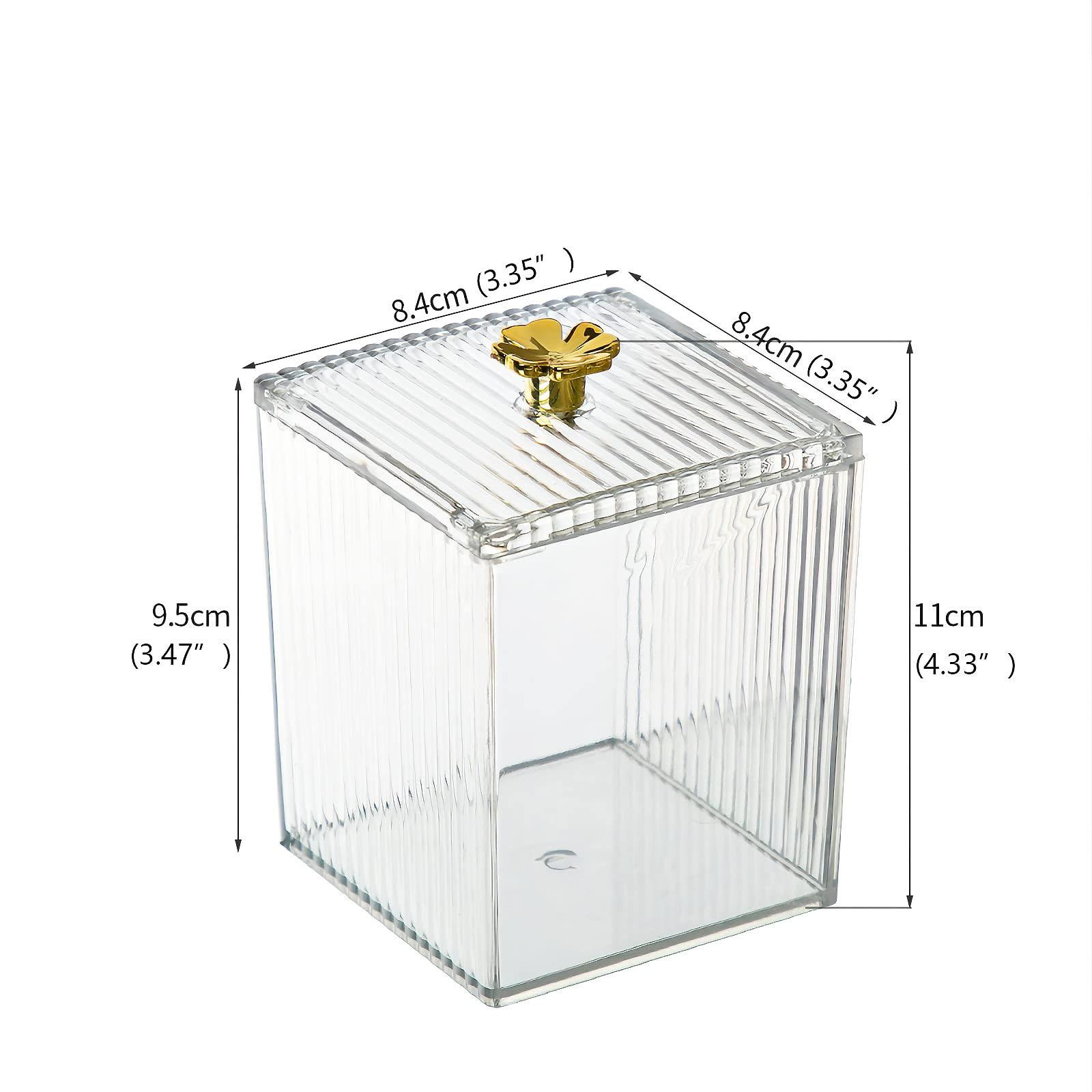 

Держатель для ватных палочек, Держатель для ватных дисков, Набор банок для ванной комнаты с крышками, Аптекарская банка-диспенсер для ватных шариков, ватных палочек, ватных дисков П чистый