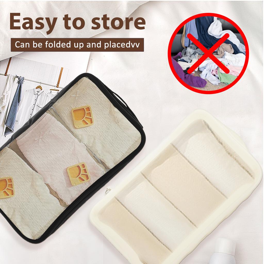 2Pcs Baby Clothes Storage Bag Polyester Baby Diaper Bag Portable Mesh Breathable Organizer Bag for Toiletries Outdoor Essentials