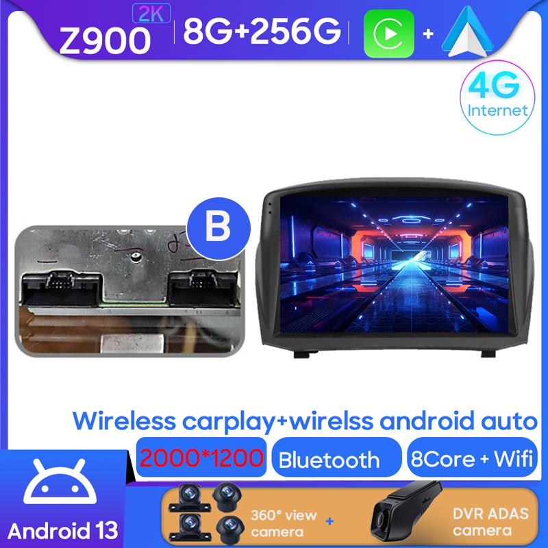 Android Multimedia For Ford Fiesta Mk 6 2008 - 2019 Car Stereo CPU Radio QLED Player Navigation Carplay Auto HDR 5G Dash WIFI BT