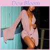 Polyester Spandex Sheer Panel Dress With Tie Front For Street Style Women