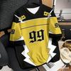 Couple Outfits Number 99 Color Block Print T-Shirt Short Sleeve Sport Loose Jersey T-Shirt Vintage Oversize Striped Tees Clothes