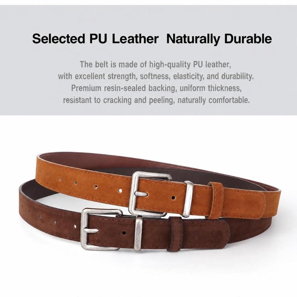 Vintage Style Suede Belt Faux Suede Decorative Belt Elegant Pin Buckle Belt  Jeans Pants Skirts