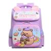 Capybara Cartoon Rucksack für Jungen & Mädchen der 1. & 2. Klasse – Schultasche für Kinder mit Weltraum-Thema