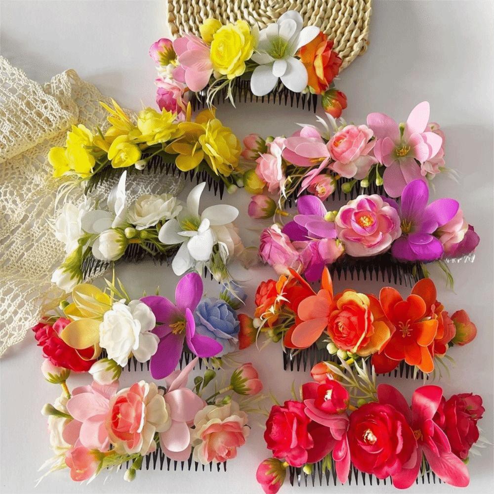 Sweet Thailand Flower Hairpin Bohemian Thai Hair Accessories Barrettes Flower Hair Comb  Headwear