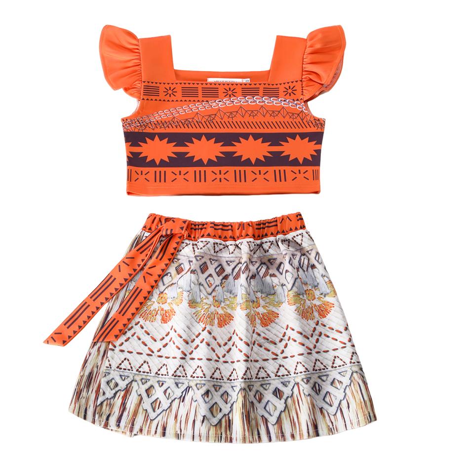 Nuovo Film Oceania 2 Vestito da Bambina Costume per Festa di Halloween Abito Elegante da Principessa Bambini Outfit Vaiana Vestito