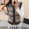 Dimanaf 2025 Winter Plus Size Autumn Short Women Sleeveless Vest Sweaters Knitting Fashion Casual Style Loose Sweater
