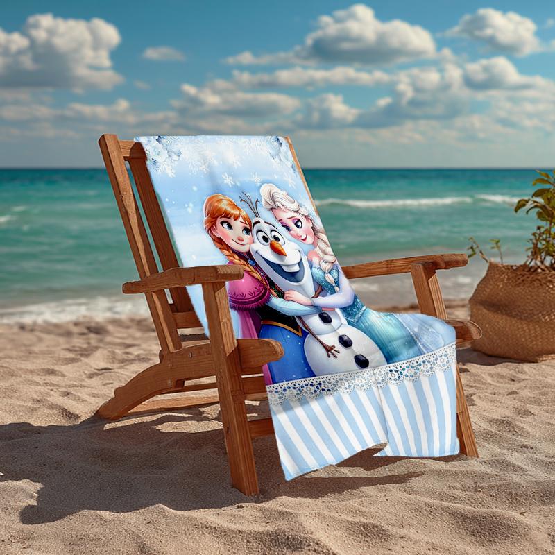 Ultra-Soft Beach Towel with Elsa Theme,Ideal for Pool - Camping, Diving - Perfect Travel Essential, Vibrant Beach Towel.