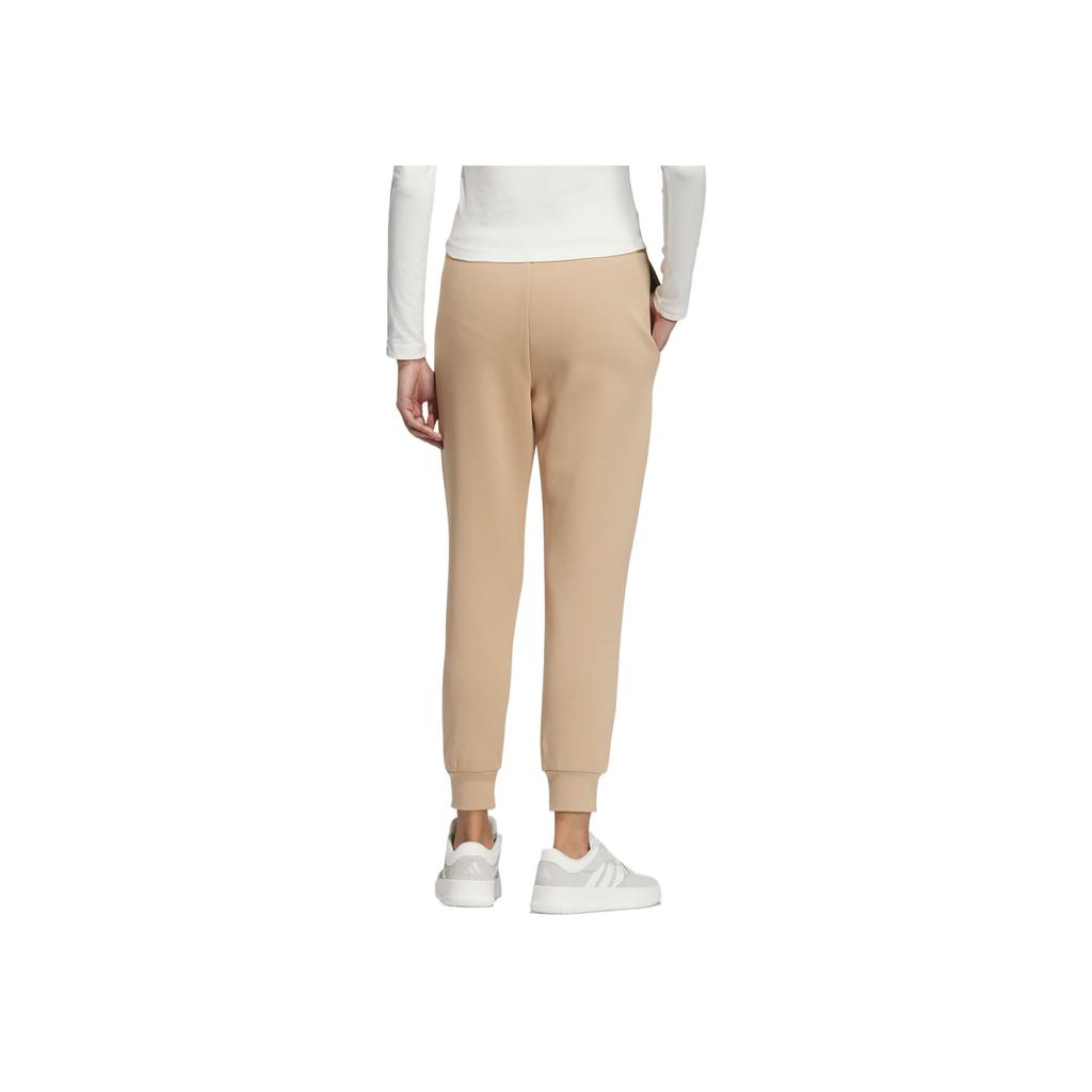 Adidas Logo Comfortable Tapered Sports Nine-Point Casual Pants Women Pants Warm-Sand JL9289