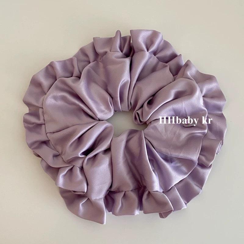 

Резинка для волос для девочек, большие плиссированные оборки, украшения для волос, французский ретро-балет, атлас, кольца для толстой кишки, ткань, голова девушки-цветочницы