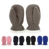Solid Color Gloves Warm Full Finger Mitten Simple Winter Outdoor Gloves Fuzzy Plush Gloves for Boys Girls Multi Size