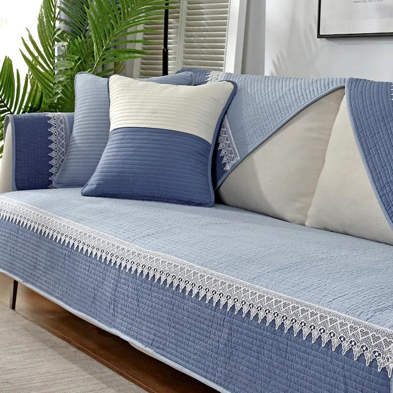 

Чехол для дивана из хлопка с вышивкой, нескользящая ткань для подушки, универсальный чехол для дивана в гостиной, жаккардовый чехол для подушки 45x45cm pillowcase