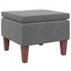 Vidaxl Footstool with Wooden Legs, Dark Gray, Upholstered In Velvet