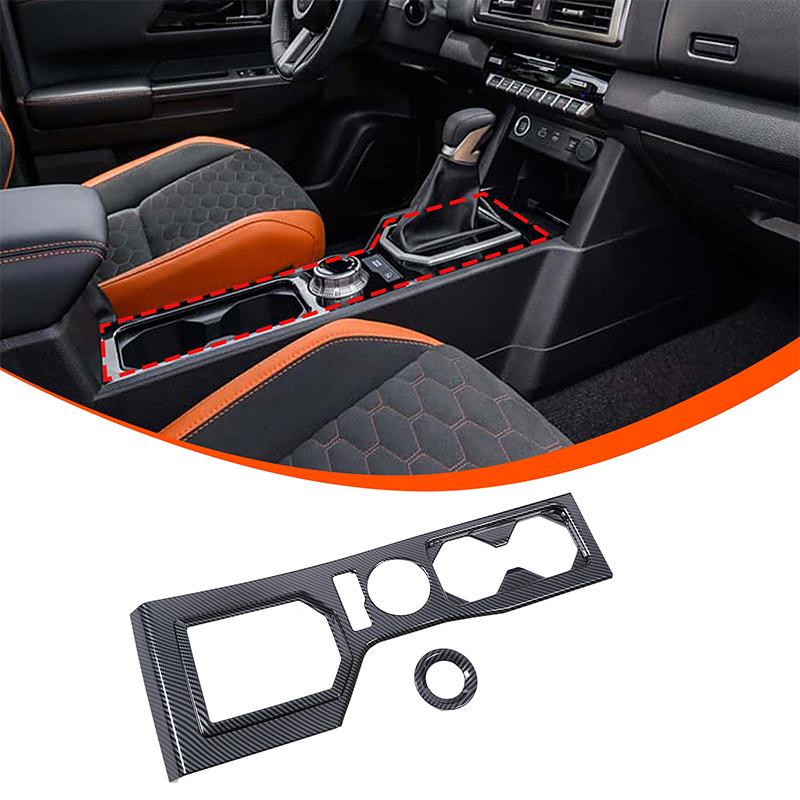 ABS Carbon Fibre For Mitsubishi Triton L200  2024 Interior Accessories Window Switch Steering wheel Gear Shift Panel cover