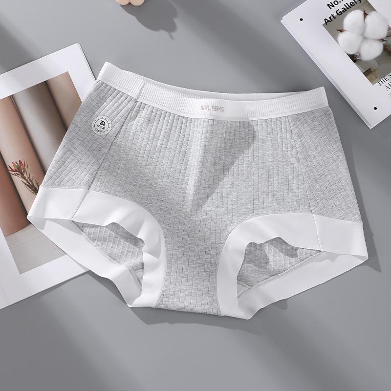 Plus Size Women's Spring and Summer Pure Cotton Seamless Extended Crotch 7A Antibacterial Briefs