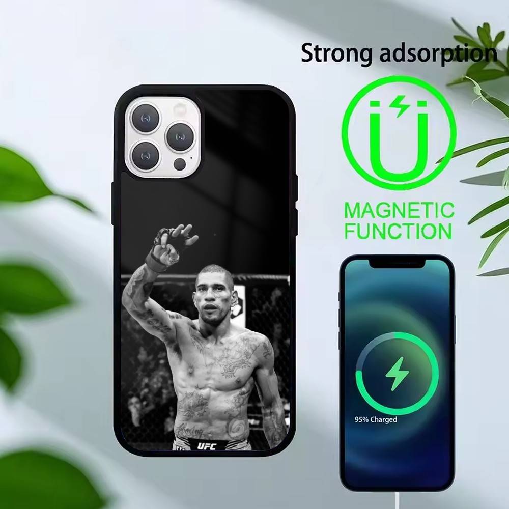 Custodia per Telefono U-Ufc Charles Oliveira Per iPhone17,16,15,14,13 Plus,Pro Max Magnetica Per Ricarica Wireless Magsafe