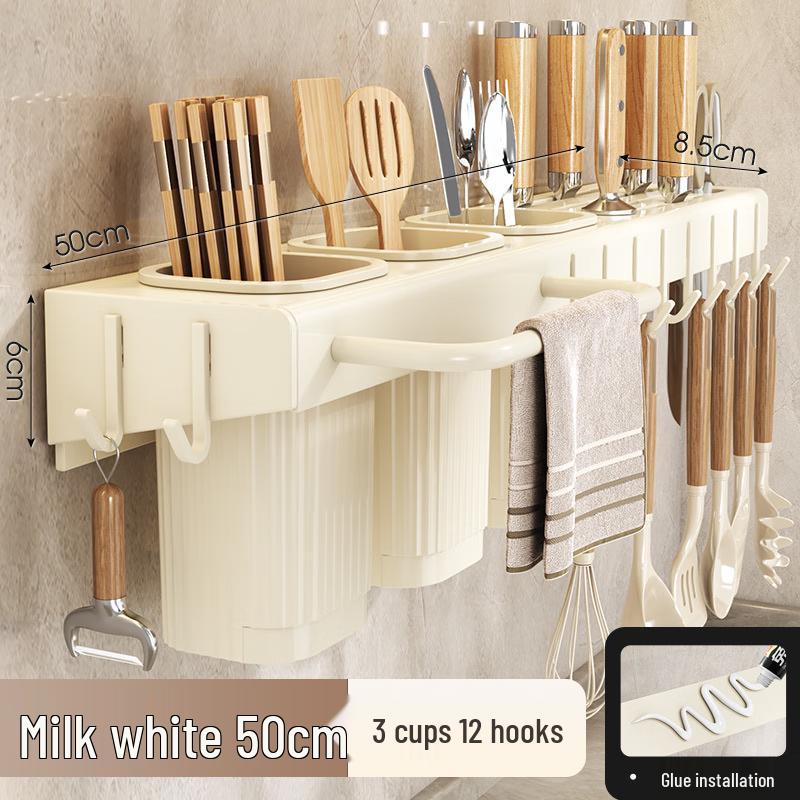 Wall-Mounted Kitchen Knife & Chopstick Holder