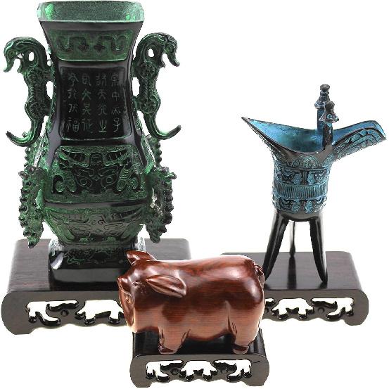 Oriental Furniture Chinese Rosewood Solid Mahagony Wood Display Stand Wooden Mini Base Stands Pedestal Rectangle Rectangular Shape with Carved 3