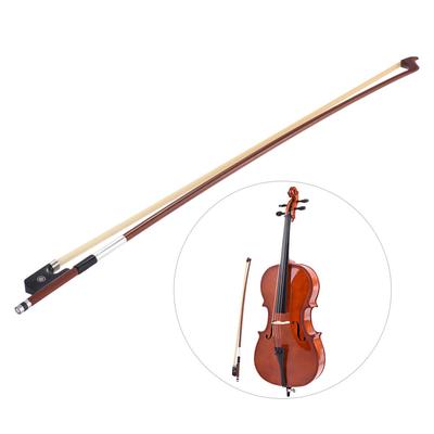 Well-balanced Octagonal Brazilwood 1/4 Cello Bow Horsehair Round Stick Ebony Frog