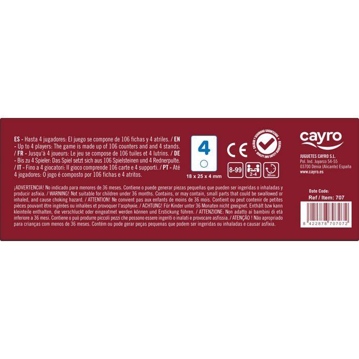 Travel Rummi Board Game - Cayro - Classic Strategy - 2 To 4 Players - Cognitive Development - 8x21x5 Cm