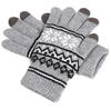 Smartphone Compatible Warm Fleece Knitted Nordic [FREESE] Gloves, Lining, Wool, Touchscreen, Winter, Pattern, Stylish, Sports, Commuting, Exercise,