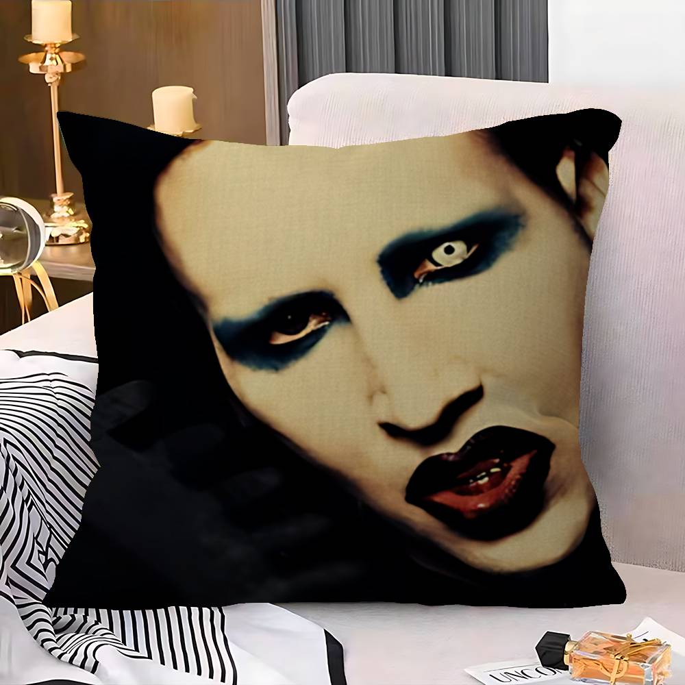 Rock Band M-Marilyn M-Manson Cushion Cover Pillowcase Upholstery Sofa Throw Pillow Home Decor Pillowcas