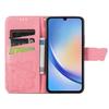 For Samsung Galaxy A35 5G Leather Case Butterfly Imprinted Phone Cover with Wrist Strap