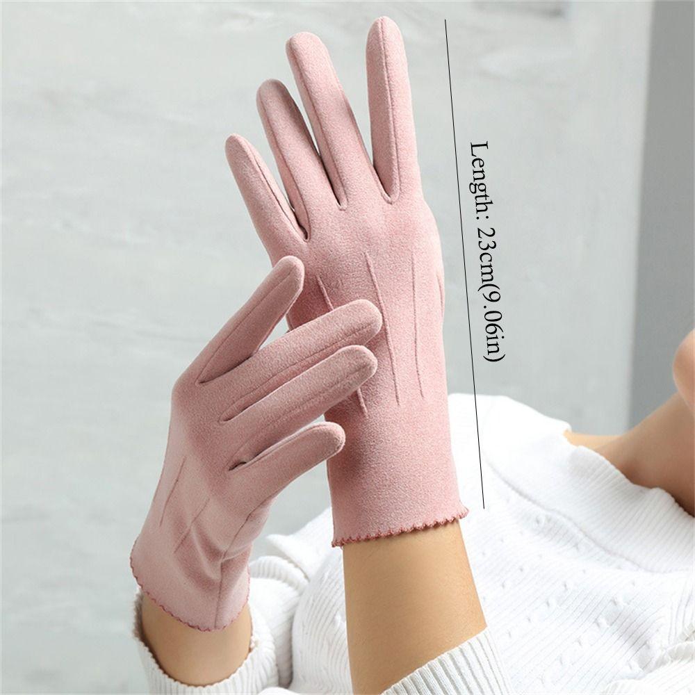 Thickened Warm Furry Gloves Thin Velvet Mittens Cashmere Gloves for Outdoor Cycling Driving