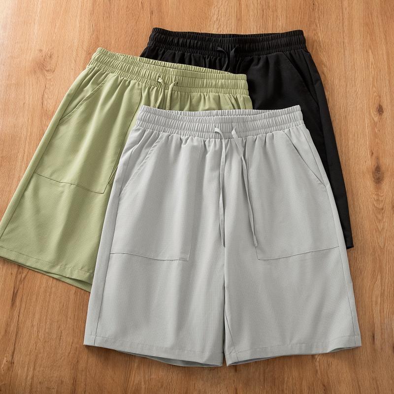 New Mens Fitness Lightweight Shorts Summer Casual Pockets Shorts Basic Solid Color Short Pants Jogging Beach Shorts Men
