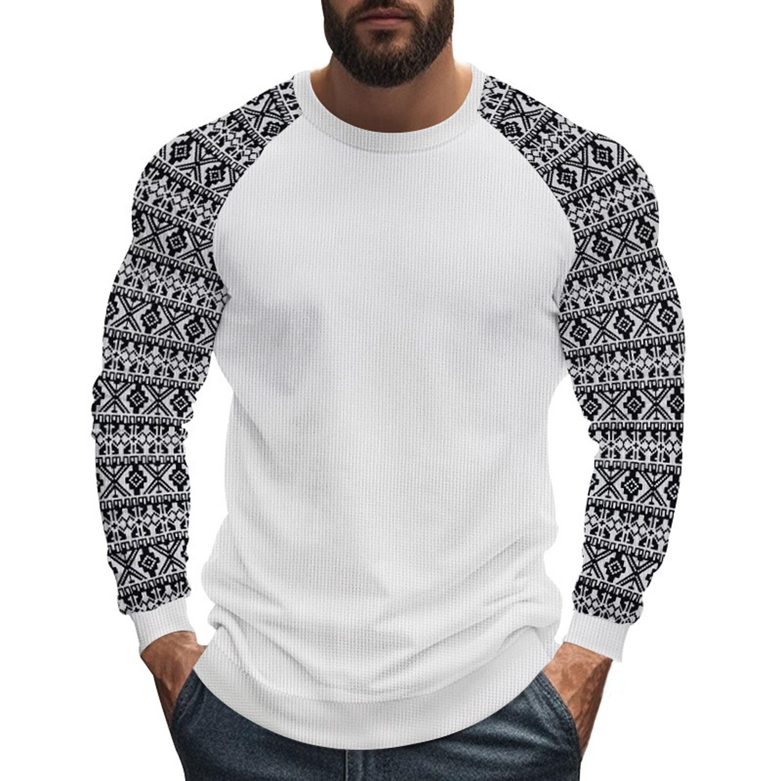 

Мужская стильная и удобная приталенная рубашка с круглым вырезом и принтом S белый