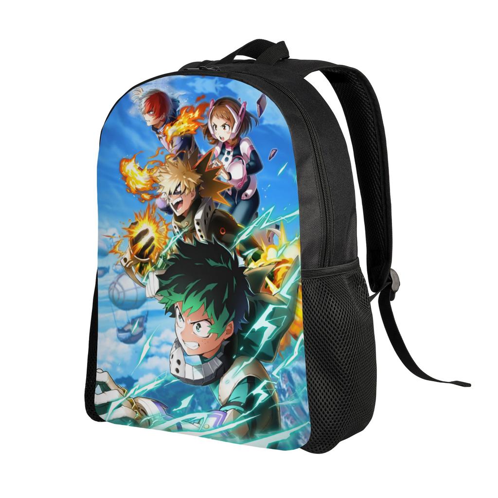 My Hero Academias Backpack for Women Men Water Resistant College School Manga Bag Print Bookbags