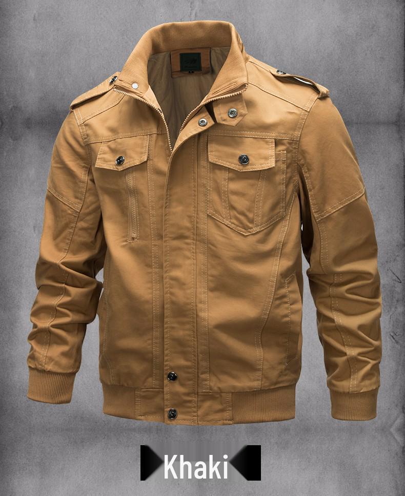Men's 2023 Spring Casual Cotton Military Jacket - Loose Fit Plus Size Workwear Coat