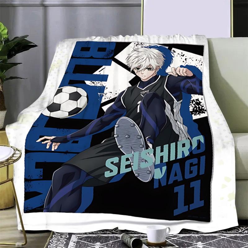 Koc z nadrukiem anime Blue Lock Japonia Koc piknikowy Ciepły koc Miękki i wygodny koc Dom Podróż Prezent urodzinowy