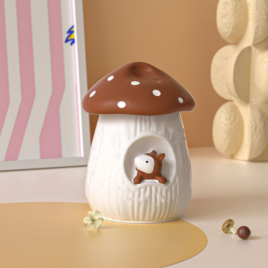Schattige Eekhoorn Paddenstoel Huis Siliconen Vorm Opslag Blik Pot Vormen DIY Aromatherapie Kaars Beker Ornament Gips Vorm Huis Decoratie