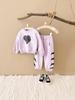Children's Wear 2026 Spring/Autumn Heart Print Top & Bowknot Pants Girls' Set