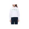 FILA Fusion Logo Print Loose Fit Cropped Hoodie Retro American Sweatshirt Women hoodies White T11W213203F-WT