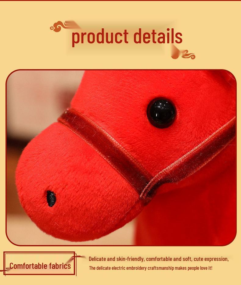 Dragon & Phoenix Dance Year of the Horse Zodiac Plush Pendant Keychain Gift