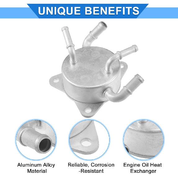 Engine Oil Cooler Compatible for Honda Civic 2006-2011, Durable Aluminum Alloy Silver Tone Transmission Oil Cooler