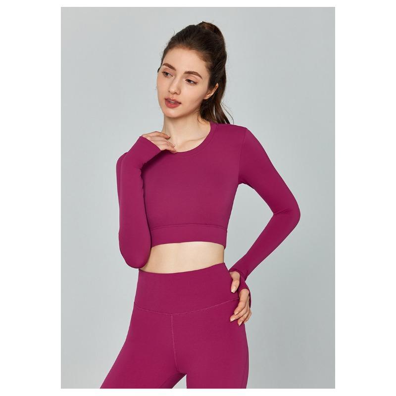 Ningbo Dashu Autumn and Winter Long-sleeved Yoga Clothes for Women with Chest Pads Tight-fitting and Beautiful Back Pilates