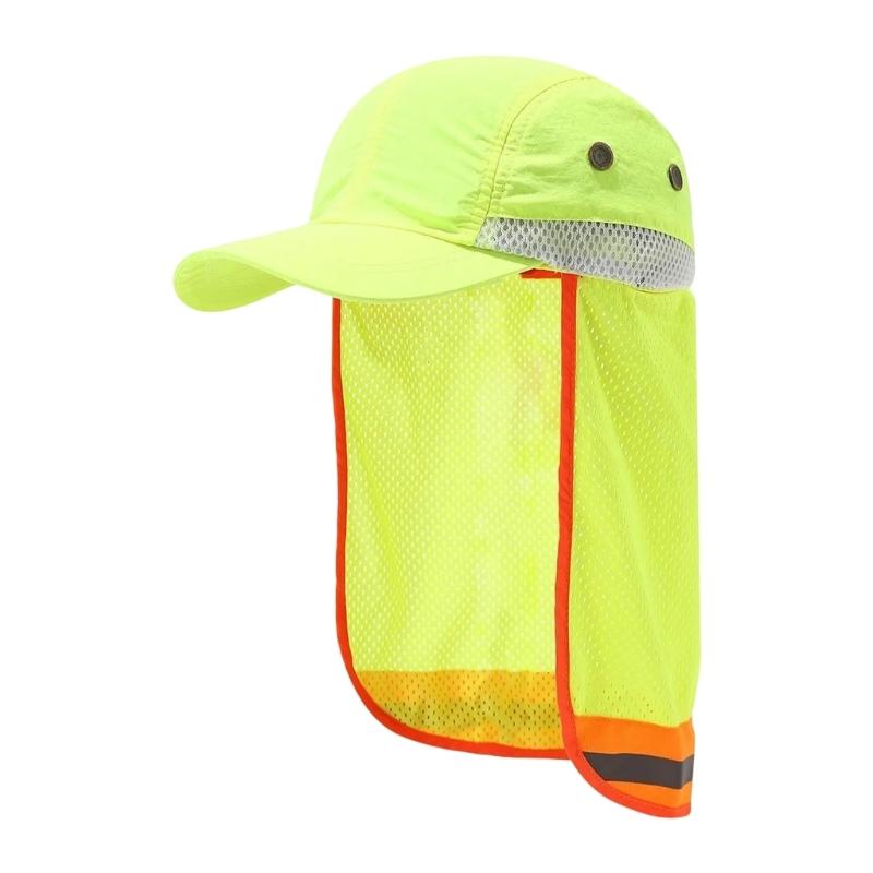 Breathable Mesh Fisherman Hat For Daily Use Low Light Conditions High Visibility Reflective Hat For Outdoor Worker