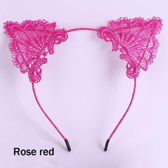 Lace Cat Ears Headband Kitten Cosplay  Accessories Pet Play