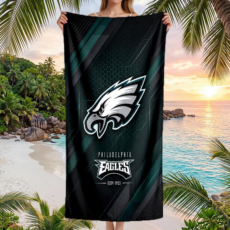 Philadelphia Eagles Fashion Beach Towel Portable Soft Quick Dry Towel For Swimming Camping Holiday Use