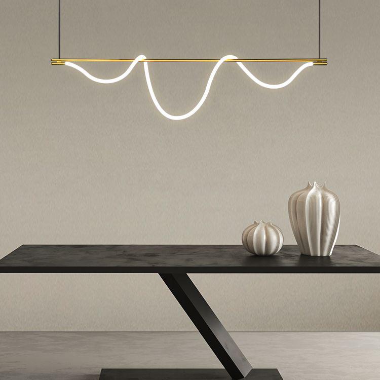 Designer Italian Minimalist Dining Table Chandelier - Nordic Modern Luxury Strip Light