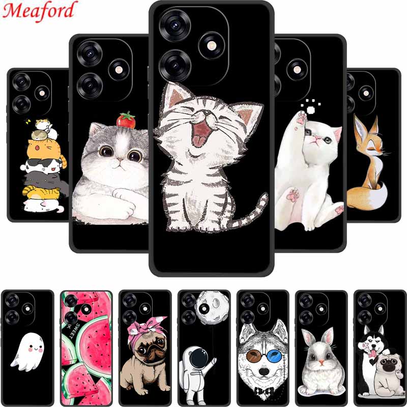 6.74" For Realme Note 50 Case Note50 Phone Cover Black Silicone Soft Phone Cases For Realme Note 50 Back Cover Case Capa Shell