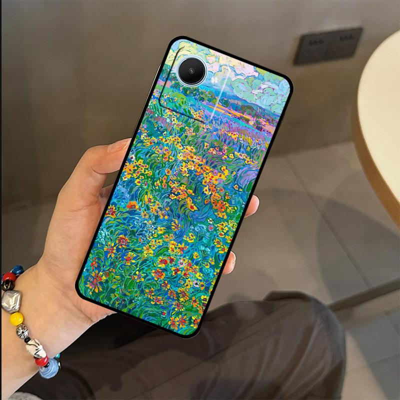 Buntes Blumenmalerei Kunstetui Für Realme C63 C61 C55 C51 C53 C25 C65 C67 C71 C75 GT6 GT7 Pro 11 12 13 14 15 Pro Plus