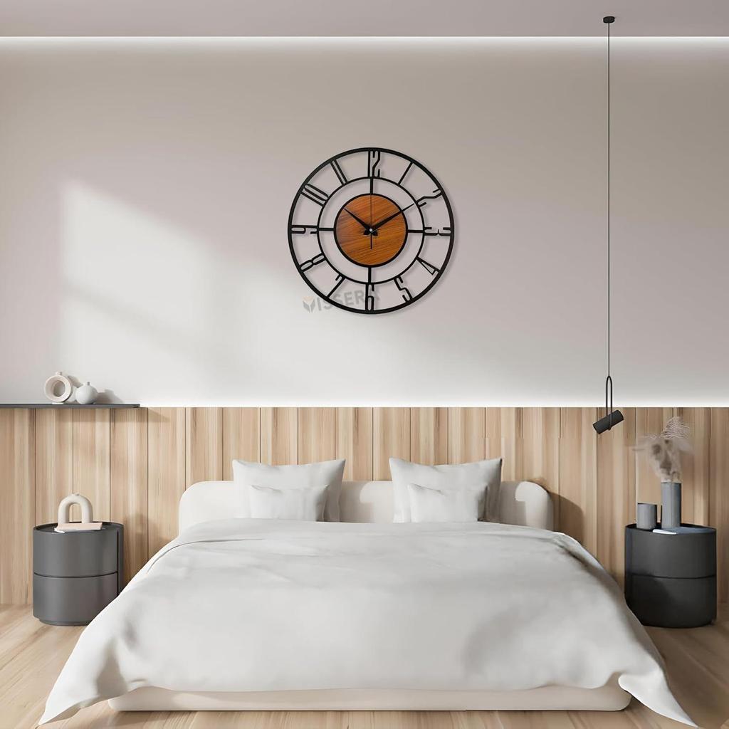 Designer Metal Wall Clock for Living Room | Latest Antique Stylish Fancy Decorative Big Size Wall Watch for Bedroom,