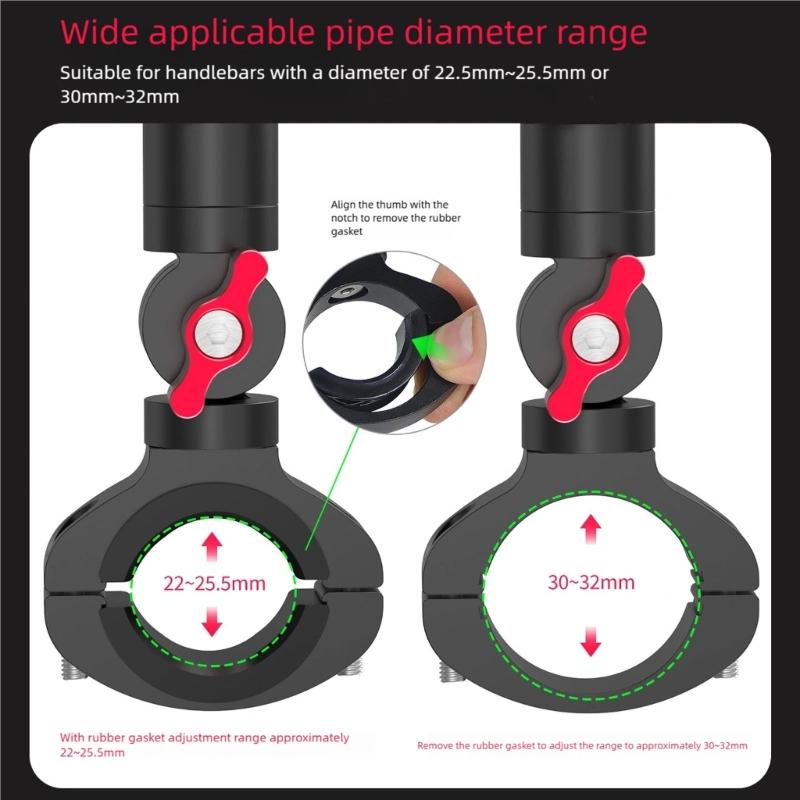 Leichte 360-Grad-Drehbare Kamera Fahrradlenkerklemme Schnelle Montage Fahrradzubehör für 360 Action-Kamera