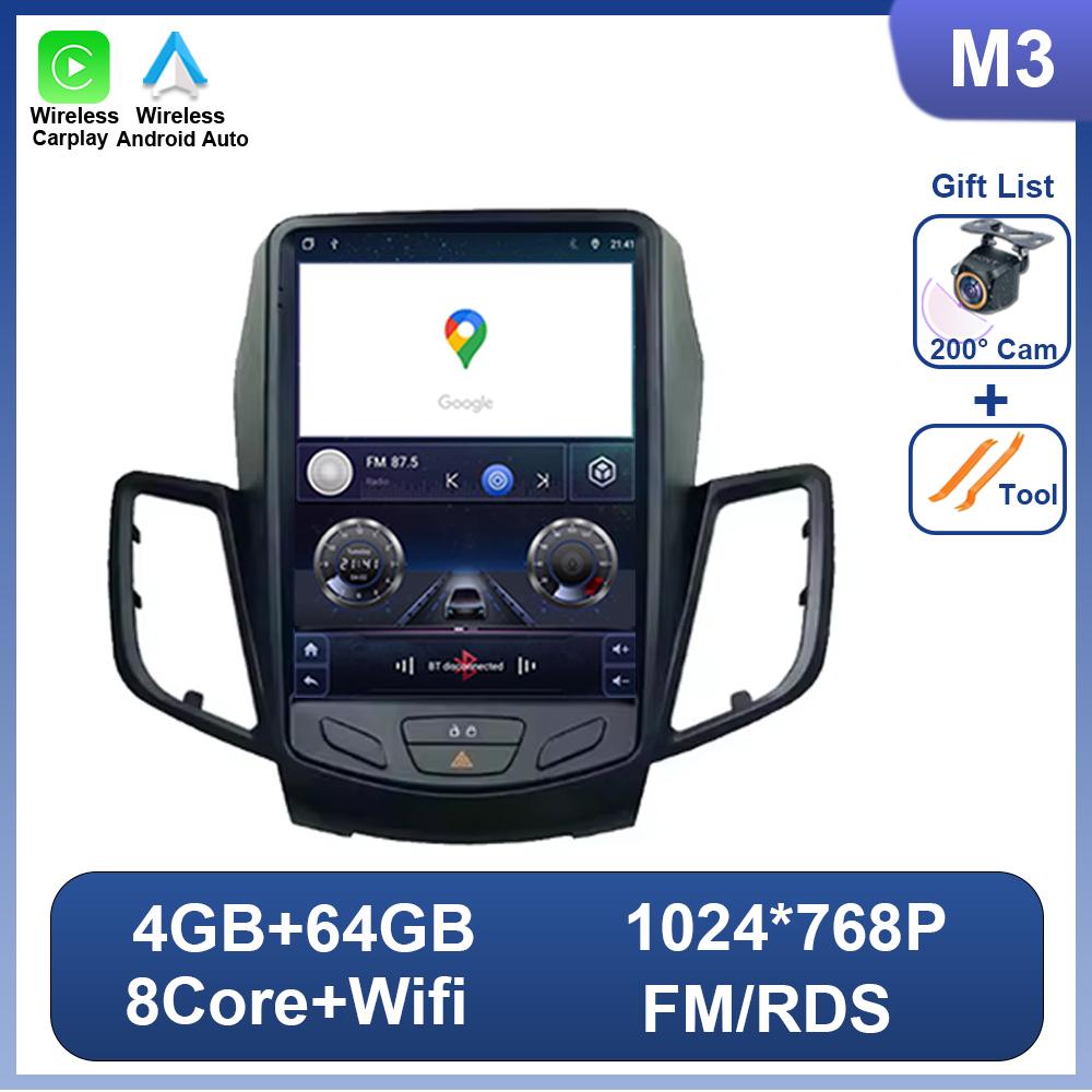 Car Radio For Ford Fiesta MK7 2009-2016 Tesla Style Car Radio Multimedia Auto Autoradio Carplay GPS Navigation Head Unit NO DVD